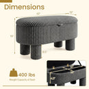 42 Inch Storage Ottoman Bench Corduroy Fabric Upholstered Foot Stool by LJGDeals