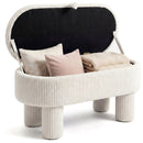 42 Inch Storage Ottoman Bench Corduroy Fabric Upholstered Foot Stool by LJGDeals