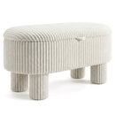 42 Inch Storage Ottoman Bench Corduroy Fabric Upholstered Foot Stool by DirectDeals