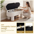42 Inch Storage Ottoman Bench Corduroy Fabric Upholstered Foot Stool by DirectDeals