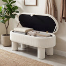 42 Inch Storage Ottoman Bench Corduroy Fabric Upholstered Foot Stool by LJGDeals