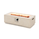 42 Inch 50 000 BTU Rectangle Terrazzo Fire Pit Table with PVC Cover-White by LJGDeals