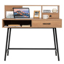 42-Inch Vanity Desk with Tabletop Shelf and 2 Drawers-Natural by DirectDeals