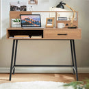 42-Inch Vanity Desk with Tabletop Shelf and 2 Drawers-Natural by LJGDeals