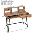 42-Inch Vanity Desk with Tabletop Shelf and 2 Drawers-Natural by LJGDeals