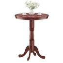 42 Inch Wooden Round Pub Pedestal Side Table with Chessboard by LJGDeals