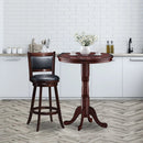 42 Inch Wooden Round Pub Pedestal Side Table with Chessboard by LJGDeals