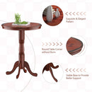 42 Inch Wooden Round Pub Pedestal Side Table with Chessboard by LJGDeals