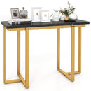 42 Inches Modern Faux Marble Entryway Table with Geometric Metal Frame by LJGDeals