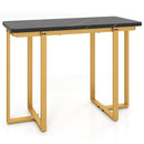 42 Inches Modern Faux Marble Entryway Table with Geometric Metal Frame by LJGDeals