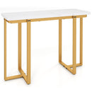 42 Inches Modern Faux Marble Entryway Table with Geometric Metal Frame by LJGDeals