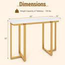 42 Inches Modern Faux Marble Entryway Table with Geometric Metal Frame by LJGDeals