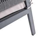 4-Piece Rope Patio Furniture Set, Outdoor Furniture with Tempered Glass Table, Patio Conversation Set Deep Seating with Thick Cushion for Backyard Porch Balcony (Grey)