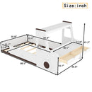 Twin Size Car-Shaped Floor Bed with Storage for Kids