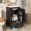 Bathroom Vanity With Ceramic Sink, Soft Close Drawers, Door Organizer, Divider Drawer, Adjustable Foot Pads by Unique Piece Furniture