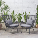 Modern Aesthetic Outdoor Rattan Accent Chair With Metal Legs by HouseOfZazla
