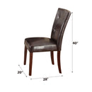 Britney - Synthetic Leather Side Chair (Set of 2) - Brown / Walnut by HouseOfZazla