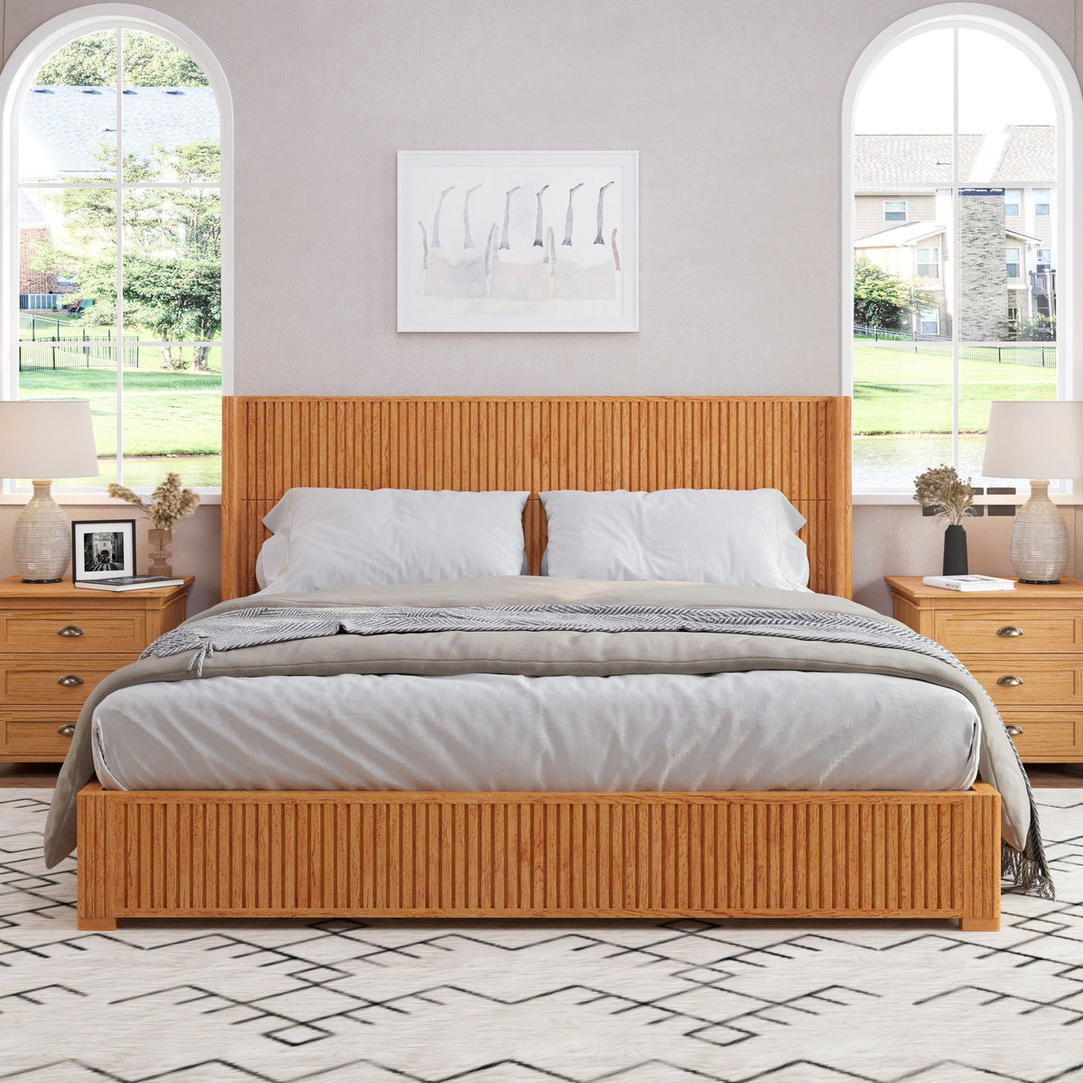 Platform Bed Frame With Headboard, Floor Standing Design, photo 22 of 40