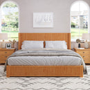 Platform Bed Frame With Headboard, Floor Standing Design by HouseOfZazla