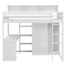Loft Bed With Built In Desk, Storage Shelves, And Wardrobe by HouseOfZazla