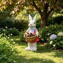 Charming Hand-Painted Rabbit Garden Statue