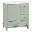 Freestanding Bathroom Vanity With Sink, Soft Close Door, 3 Drawers