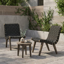 Outdoor 3-Piece Wood Patio Seating Set