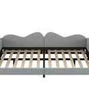 Upholstered Daybed, Sherpa Fabric Sofabed With Cloud-Shaped Backrest