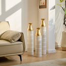 Floor Metal Vases Decorated White Metal Vases (Set of 3) Gorgeous Home Decoration Large Glazed Metal Vases - White