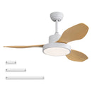 Ceiling Fan With 22W LED Light And Remote Control 6 Speeds Reversible DC Motor For Living Room - White by Unique Piece Furniture