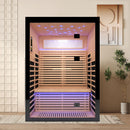 Luxury Double Far Infrared Sauna Room With Epoxy Heating Plates And Starry Sky Lighting - Black / Natural by HouseOfZazla