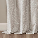 Knitted Jacquard Damask Total Blackout Grommet Top Curtain Panel by HouseOfZazla