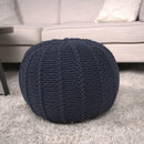 Bordeaux - Knitted Round Pouf Ottoman And Floor Cushion by Unique Piece Furniture