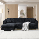 Modern Cloud Sectional Sofa L Shaped Luxury Couch Set With 2 Free Pillows 4 Seat With Oversized Chaise by HouseOfZazla