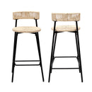 Boho Style Handwoven Paper Rope Counter Stools (Set of 2) by HouseOfZazla