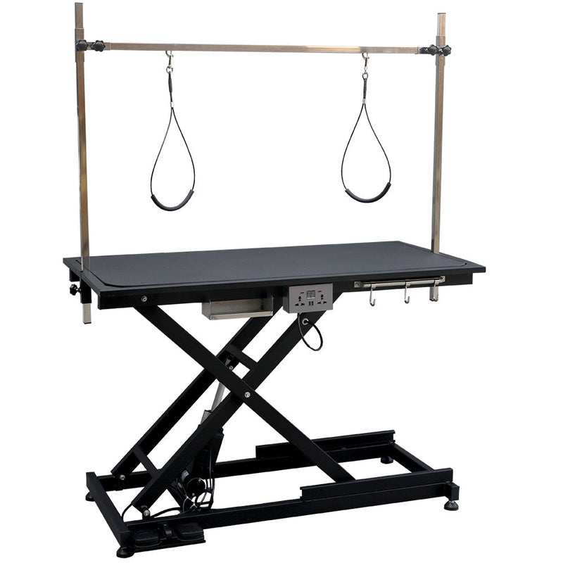 electric pet grooming table, 110V/220V professional groomer recommend super Deluxe electric pet grooming table, 110V/220V professional groomer recommend height adjust from 8 up to 36inch BLACK COLOR