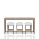 Glass Console Table With 3 Stools - Frosted