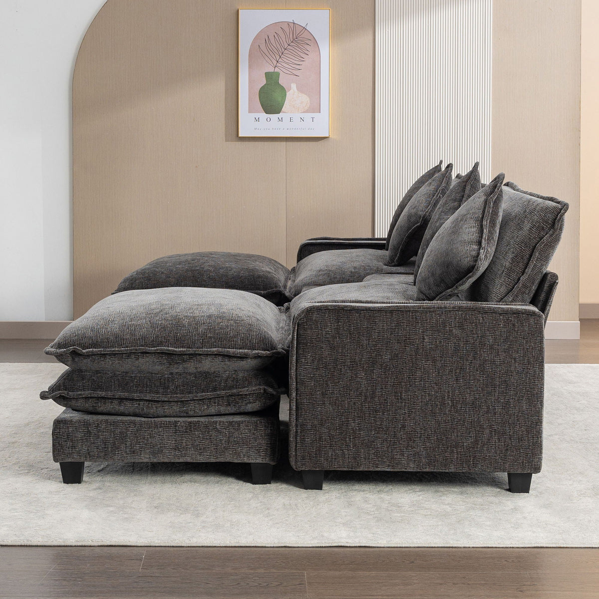 Modern Sectional Sofa With Removable Ottomans, USB Ports, photo 15 of 40