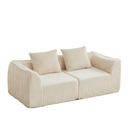 Minimalist Corduroy Sofa Featuring Curved Lines
