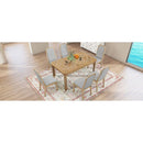 7-Piece Farmhouse Dining Set Classic Rustic Table and 6 high-back design Chairs for Dining Room, Kitchen (Natural Wood Wash)