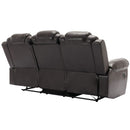Home Theater Seating Manual Recliner Chair With Center Console And Led Light Strip For Living Room by HouseOfZazla