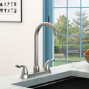 Stainless Steel Kitchen Sink Faucet With 2 Handles, 3 Hole Installation by HouseOfZazla