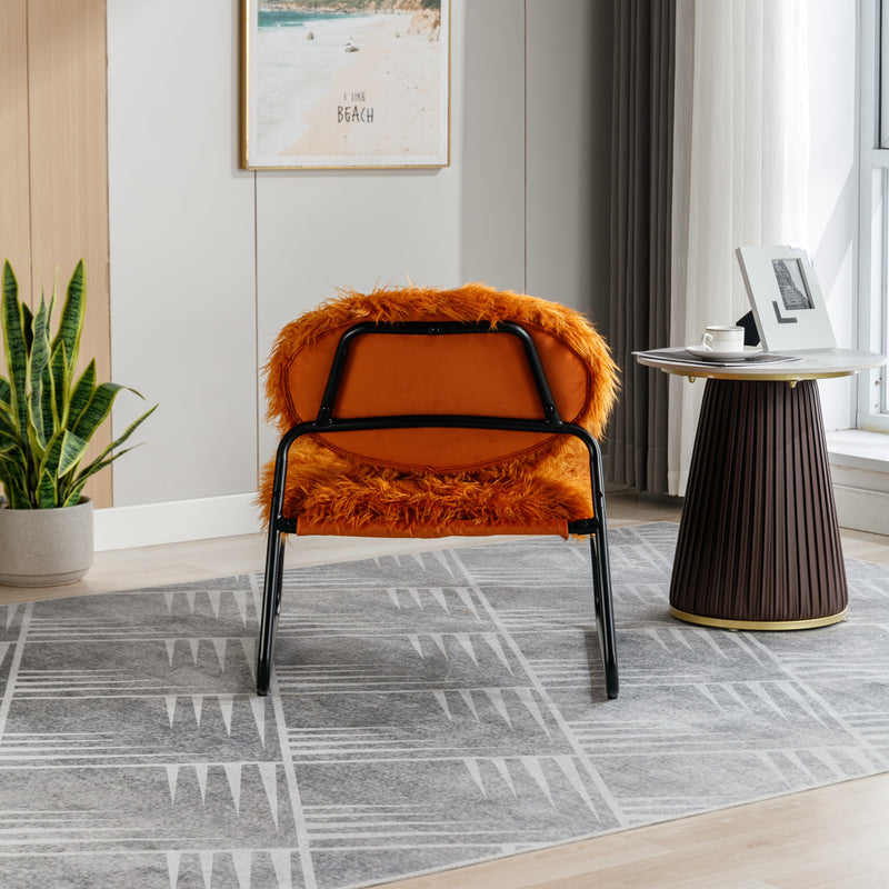 Accent Chair - Modern Industrial Slant Armchair with Metal Frame - Premium High Density Soft Single chair for Living Room Bedroom