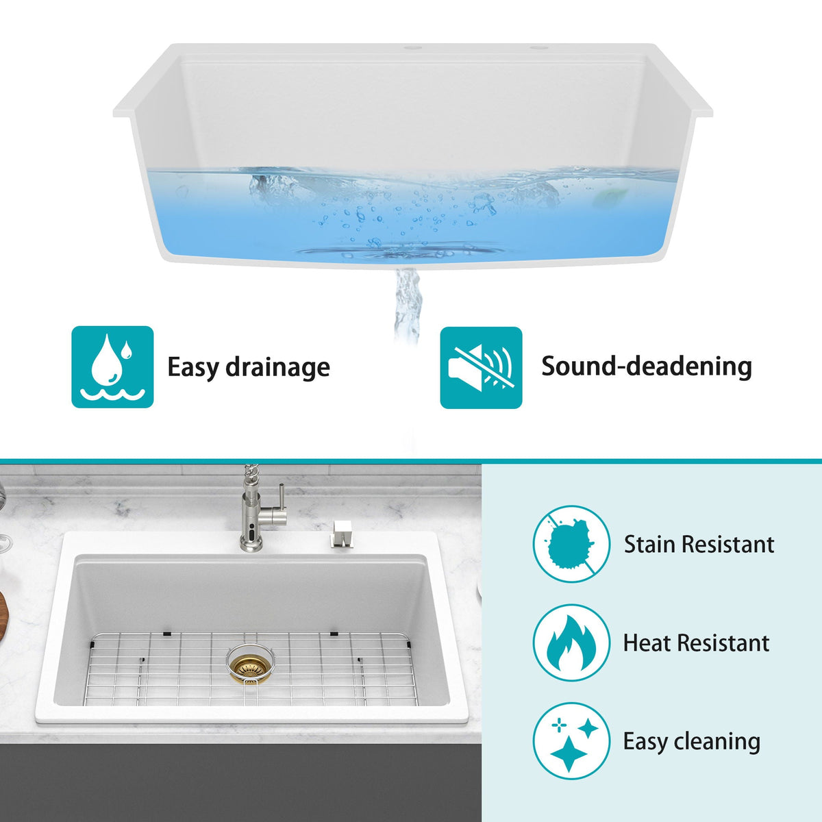 Granite Composite Quartz Kitchen Sink With Workstation Features And Drop In Design, photo 9 of 16