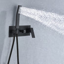 Brass Shower System With 10" Rainfall Shower Head And Handheld Sprayer - Matte Black by HouseOfZazla