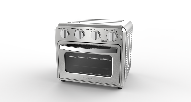 Geek Chef Air Fryer Toaster Oven Combo, 4 Slice Toaster Convection Air Fryer Oven Warm, Broil, Toast, Bake, Air Fry, Oil-Free, Accessories Included, Stainless Steel, Silver (16QT Air Fryer Oven)
