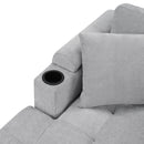 U Shaped Sectional Sofa, Corner Living Room Couch With Built In Cup Holders, Storage, USB Ports by HouseOfZazla