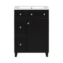Transitional Style Bathroom Vanity Cabinet With Ceramic Sink