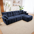 Sofa Set With Ottoman And Pillows, Textured, High Resilience Cushions by HouseOfZazla