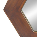 Hexagon Mirror With Natural Wood Frame, Wall Decor For Living Room Bathroom Hallway by HouseOfZazla